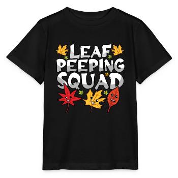 Leaf Peeping Squad Mignon Kawaii Feuillage Leaf Peeper - T-shirt bio MINI CREATOR Stanley/Stella Enfant - noir - Devant - Mikhail (115cm)
