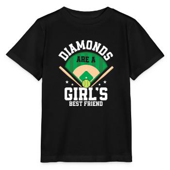 Les diamants sont le meilleur ami d’une fille Softball Basebal - T-shirt bio MINI CREATOR Stanley/Stella Enfant - noir - Devant - Mikhail (115cm)