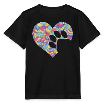 Colorful Paw Heart Fun Animal Pawprint Veterinary - Stanley/Stella MINI CREATOR Kids’ T-Shirt - black - Front - Mikhail (115cm)