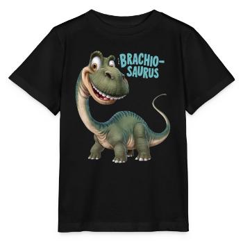 DINOSAURES, BRACHIO SAURUS - T-shirt bio MINI CREATOR Stanley/Stella Enfant - noir - Devant - Mikhail (115cm)