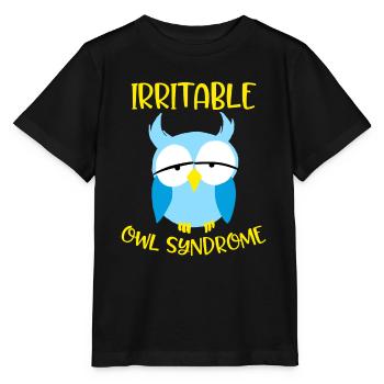 Reizbares Eulensyndrom Lustige Nachtvögel Humor - Stanley/Stella Kinder T-Shirt MINI CREATOR  - Schwarz - Vorne - Mikhail (115cm)