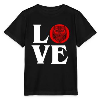 Owl Love Nocturnal Birds Lover Predator Bird Cool - Stanley/Stella MINI CREATOR Kids’ T-Shirt - black - Front - Mikhail (115cm)