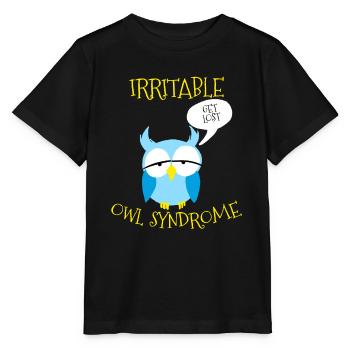 Syndrome de la chouette irritable se perdre Jeu de mots nocturne - T-shirt bio MINI CREATOR Stanley/Stella Enfant - noir - Devant - Mikhail (115cm)