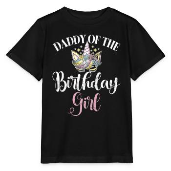 Papa Des Geburtstagsmädchens Einhorn Bday - Stanley/Stella Kinder T-Shirt MINI CREATOR  - Schwarz - Vorne - Mikhail (115cm)