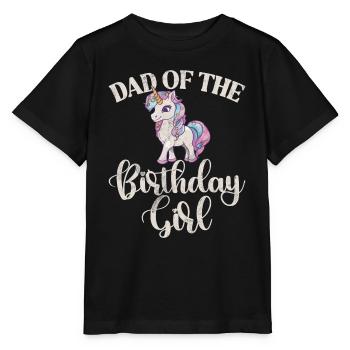 Papa Des Geburtstagsmädchens Einhorn Bday - Stanley/Stella Kinder T-Shirt MINI CREATOR  - Schwarz - Vorne - Mikhail (115cm)
