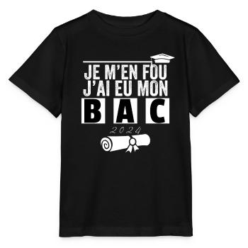 Cadeau Baccalauréat Bachelier Bachelière Bac 2024 - T-shirt bio MINI CREATOR Stanley/Stella Enfant - noir - Devant - Mikhail (115cm)