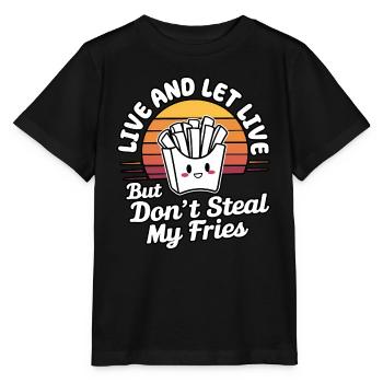 Süße Lustige Vintage Retro Sonnenuntergang Kawaii Pommes - Stanley/Stella Kinder T-Shirt MINI CREATOR  - Schwarz - Vorne - Mikhail (115cm)