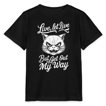 Verspielt, wütend, leben, leben, Katze, Typografie, Design - Stanley/Stella Kinder T-Shirt MINI CREATOR  - Schwarz - Vorne - Mikhail (115cm)