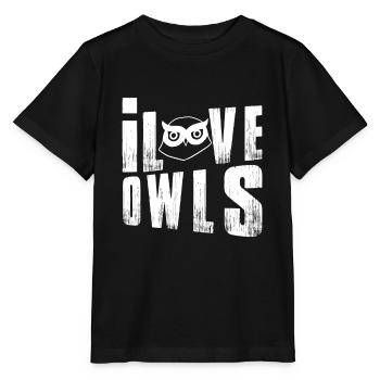 Ich liebe Eulen Nachtvögel Raubvögel Sprüche Liebhaber - Stanley/Stella Kinder T-Shirt MINI CREATOR  - Schwarz - Vorne - Mikhail (115cm)