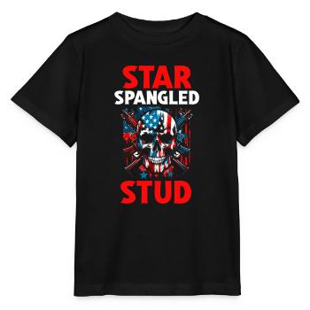 Star Spangled Stud - Patriotischer Look Mit - Stanley/Stella Kinder T-Shirt MINI CREATOR  - Schwarz - Vorne - Mikhail (115cm)