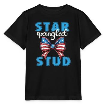 Star Spangled Stud - Patriotischer Look Mit - Stanley/Stella Kinder T-Shirt MINI CREATOR  - Schwarz - Vorne - Mikhail (115cm)