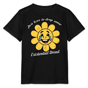 Nur hier, um ein paar existenzielle Ängste fallen zu lassen Lächeln - Stanley/Stella Kinder T-Shirt MINI CREATOR  - Schwarz - Vorne - Mikhail (115cm)