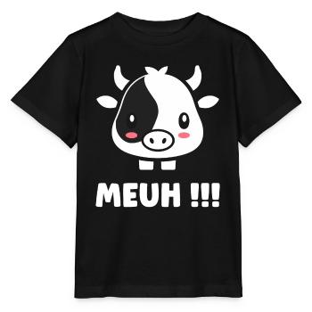 vache - T-shirt bio MINI CREATOR Stanley/Stella Enfant - noir - Devant - Mikhail (115cm)