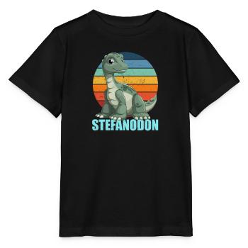 Stefanodon Kombination aus Stefan und Iguanodon - Stanley/Stella Kinder T-Shirt MINI CREATOR  - Schwarz - Vorne - Mikhail (115cm)