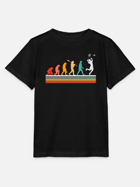 Entwicklung des Badminton Spielers Evolution - Stanley/Stella Kinder T-Shirt MINI CREATOR  - Schwarz