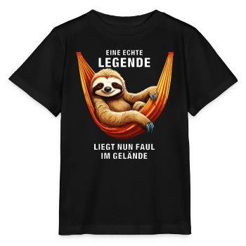 REAL LEGEND NOW LIES LAZY IN THE TERRAIN - Stanley/Stella MINI CREATOR Kids’ T-Shirt - black - Front - Mikhail (115cm)
