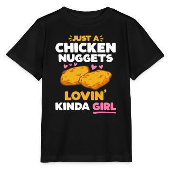 Chicken Nugget Liebhaber Chicken Nuggets - Stanley/Stella Kinder T-Shirt MINI CREATOR  - Schwarz - Vorne - Mikhail (115cm)