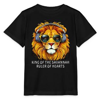 KING OF THE SAVANNAH RULER OF HEARTS - Stanley/Stella MINI CREATOR Kids’ T-Shirt - black - Front - Mikhail (115cm)