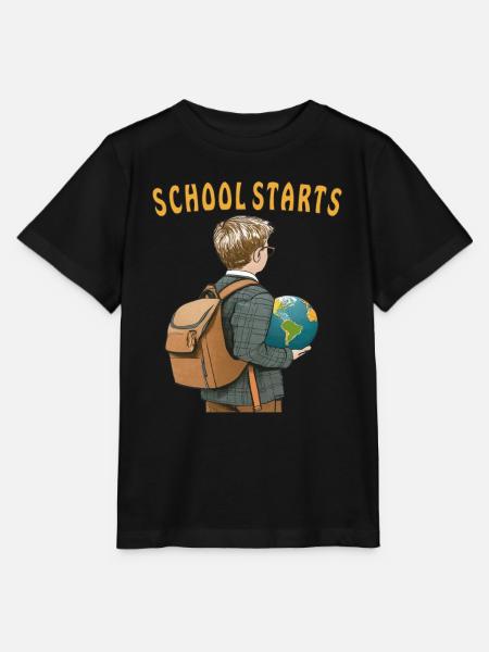SCHOOL STARTS - Stanley/Stella Kinder T-Shirt MINI CREATOR - Schwarz