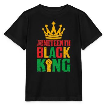 Juneteenth Schwarzer König Lustig Schwarze Geschichte Afrikanisch - Stanley/Stella Kinder T-Shirt MINI CREATOR  - Schwarz - Vorne - Mikhail (115cm)