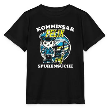 Kommissar Felix Spurensuche - Stanley/Stella Kinder T-Shirt MINI CREATOR  - Schwarz - Vorne - Mikhail (115cm)