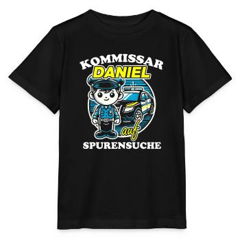 Kommissar Daniel Spurensuche - Stanley/Stella Kinder T-Shirt MINI CREATOR  - Schwarz - Vorne - Mikhail (115cm)