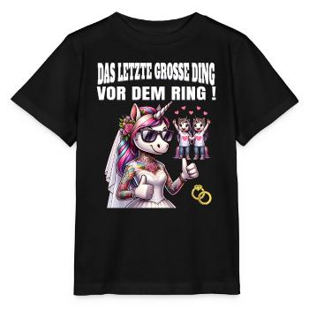 Enterrement de vie de garçon Mariée Enterrement de vie de jeune fille Grondement de femmes - T-shirt bio MINI CREATOR Stanley/Stella Enfant - noir - Devant - Mikhail (115cm)