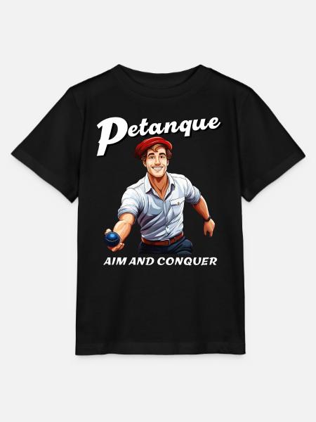 PETANQUE AIM AND CONQUER - Stanley/Stella Kinder T-Shirt MINI CREATOR - Schwarz