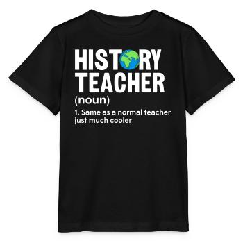 Professeur d’histoire Histoire drôle Définition - T-shirt bio MINI CREATOR Stanley/Stella Enfant - noir - Devant - Mikhail (115cm)