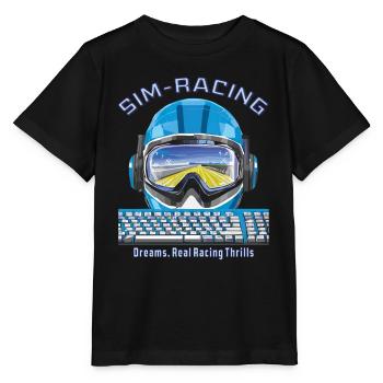 SIM RACING Dreams, Real Racing Thrills - Stanley/Stella Kinder T-Shirt MINI CREATOR  - Schwarz - Vorne - Mikhail (115cm)