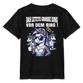 Enterrement de vie de garçon Mariée Enterrement de vie de jeune fille Grondement de femmes - T-shirt bio MINI CREATOR Stanley/Stella Enfant - noir - Devant - Mikhail (115cm)