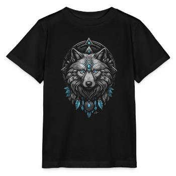 Viking Arctic Wolf - Stanley/Stella MINI CREATOR Kids’ T-Shirt - black - Front - Mikhail (115cm)