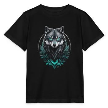 Forest Arctic Wolf - Stanley/Stella MINI CREATOR Kids’ T-Shirt - black - Front - Mikhail (115cm)