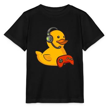 Quietscheentchen Quietscheente Gummiente - Stanley/Stella Kinder T-Shirt MINI CREATOR  - Schwarz - Vorne - Mikhail (115cm)