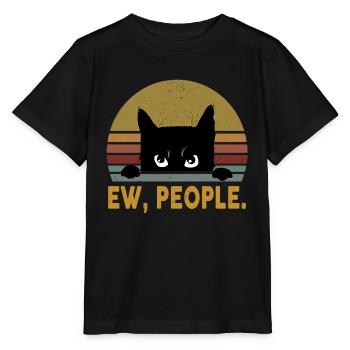 Ew, People Black Cat Vintage - Stanley/Stella MINI CREATOR Kids’ T-Shirt - black - Front - Mikhail (115cm)