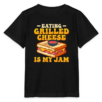 Manger du fromage grillé est mon sandwich à la confiture - T-shirt bio MINI CREATOR Stanley/Stella Enfant - noir - Devant - Mikhail (115cm)