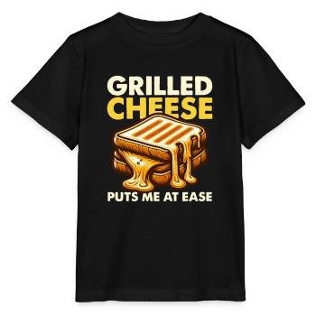 Grilled Cheese Puts Me At Ease Sandwich Food - Stanley/Stella MINI CREATOR Kids’ T-Shirt - black - Front - Mikhail (115cm)