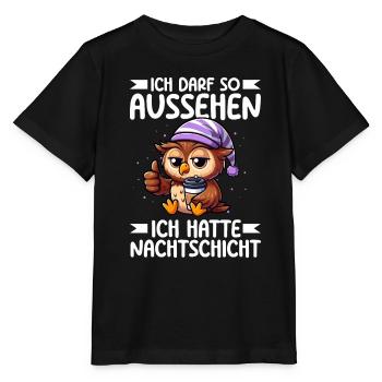 J’ai le droit d’avoir l’air d’avoir un hibou de nuit - T-shirt bio MINI CREATOR Stanley/Stella Enfant - noir - Devant - Mikhail (115cm)