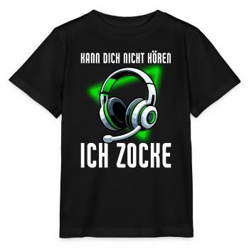 Je ne t’entends pas, je joue - T-shirt bio MINI CREATOR Stanley/Stella Enfant - noir - Devant - Mikhail (115cm)