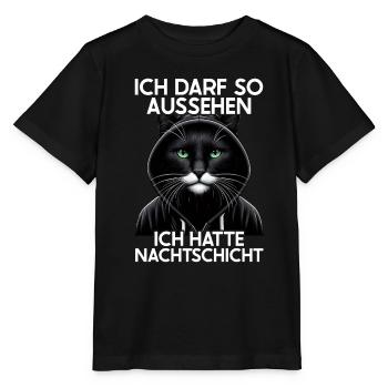 J’ai le droit d’avoir l’air d’avoir un chat de nuit - T-shirt bio MINI CREATOR Stanley/Stella Enfant - noir - Devant - Mikhail (115cm)
