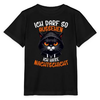 J’ai le droit d’avoir l’air d’avoir un chat de nuit - T-shirt bio MINI CREATOR Stanley/Stella Enfant - noir - Devant - Mikhail (115cm)