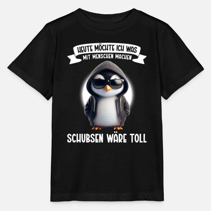 Heute möchte ich was mit Menschen machen Schubsen - Stanley/Stella Kinder T-Shirt MINI CREATOR  - Schwarz