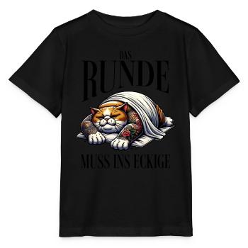 Bin Müde somit muss das runde ins Eckige Schlafen - Stanley/Stella Kinder-T-shirt MINI CREATOR  - zwart - Voor - Mikhail (115cm)