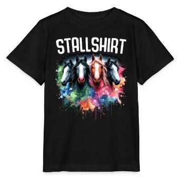 Pferde Stall Geschenk Gbeurtstag Reiten - Stanley/Stella Kinder T-Shirt MINI CREATOR  - Schwarz - Vorne - Mikhail (115cm)