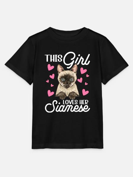 Siamkatze Katze Siamese - Stanley/Stella Kinder T-Shirt MINI CREATOR - Schwarz