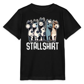 Pferde Stall Geschenk Gbeurtstag Reiten - Stanley/Stella Kinder T-Shirt MINI CREATOR  - Schwarz - Vorne - Mikhail (115cm)