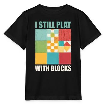 Lustiges Quilten, ich spiele immer noch mit Blocks Quilt - Stanley/Stella Kinder T-Shirt MINI CREATOR  - Schwarz - Vorne - Mikhail (115cm)