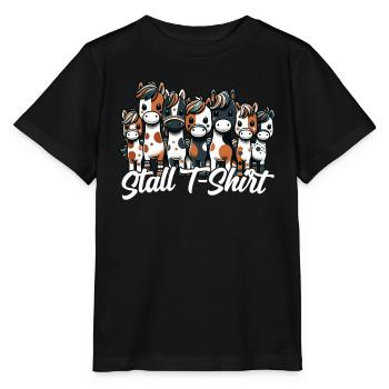 Pferde Stall Geschenk Gbeurtstag Reiten - Stanley/Stella Kinder T-Shirt MINI CREATOR  - Schwarz - Vorne - Mikhail (115cm)