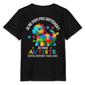 Autisme Enfant Je ne suis pas bizarre Autiste - T-shirt bio MINI CREATOR Stanley/Stella Enfant - noir - Devant - Mikhail (115cm)