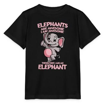 Elephants Are Awesome I Am Awesome Funny Elephant - Stanley/Stella MINI CREATOR Kids’ T-Shirt - black - Front - Mikhail (115cm)